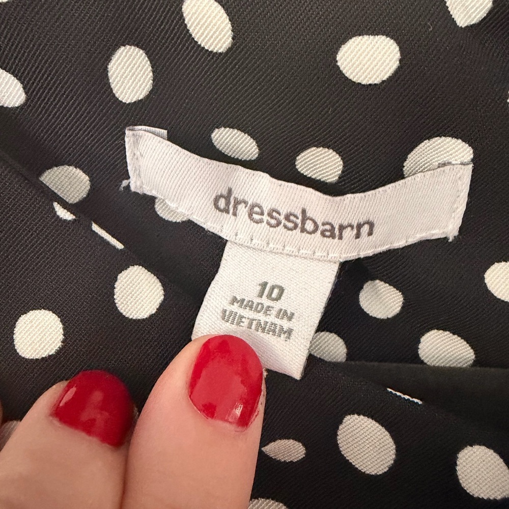 dressbarn Black and White Polka Dot Midi Sheath Dress - Picture 2 of 2